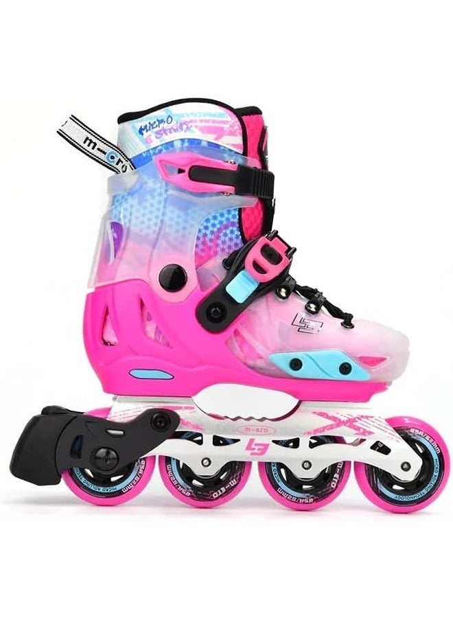 Micro زلاجات ديسكفري الوردية مع مجموعة الفرامل للأطفال (37-40) | زلاجات رولر قابلة للتعديل للأولاد والبنات | أحذية التزلج الخارجية للجنسين من 7 إلى 14 سنة | زلاجات للأطفال | التزلج الخارجي - Image 1