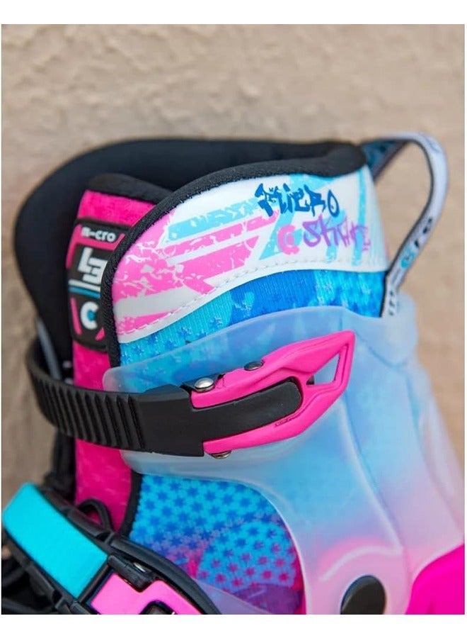 Micro زلاجات ديسكفري الوردية مع مجموعة الفرامل للأطفال (37-40) | زلاجات رولر قابلة للتعديل للأولاد والبنات | أحذية التزلج الخارجية للجنسين من 7 إلى 14 سنة | زلاجات للأطفال | التزلج الخارجي - Image 5