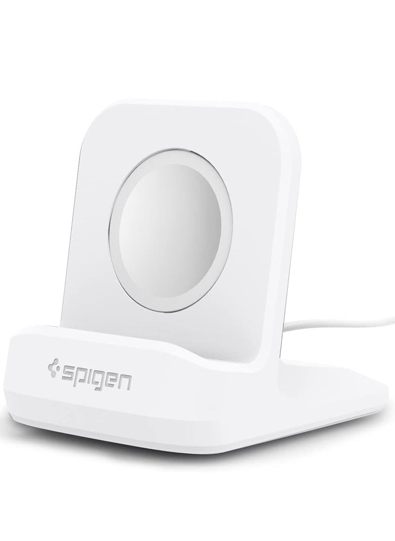 Spigen S350 Charger Stand for Apple Watch Ultra 49mm, Series 8/7/6/SE2/SE/5/4/3/2/1 (45mm/44mm/42mm/41mm/40mm/38mm) Durable TPU with Non-Slip Stable Base - White  - Image 2