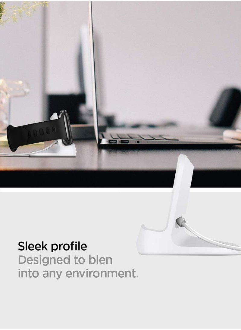 Spigen S350 Charger Stand for Apple Watch Ultra 49mm, Series 8/7/6/SE2/SE/5/4/3/2/1 (45mm/44mm/42mm/41mm/40mm/38mm) Durable TPU with Non-Slip Stable Base - White  - Image 5