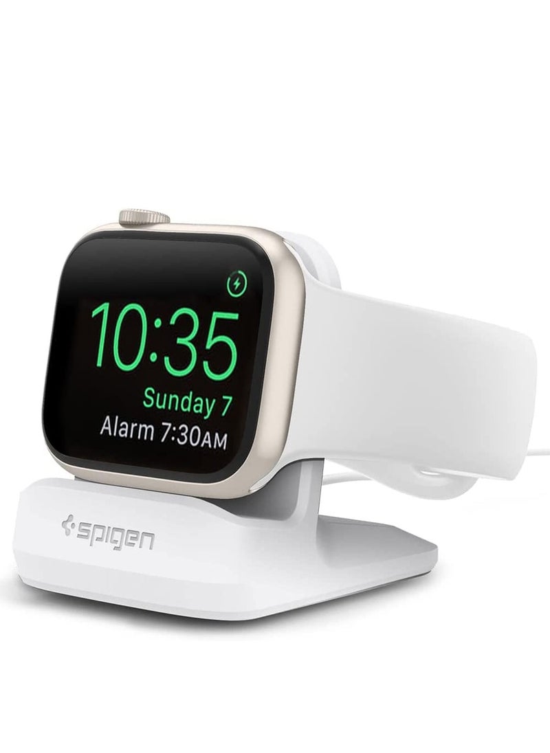 Spigen - S350 Charger Stand for Apple Watch Ultra 49mm, Series 8/7/6/SE2/SE/5/4/3/2/1 (45mm/44mm/42mm/41mm/40mm/38mm) Durable TPU with Non-Slip Stable Base - White - Image 1