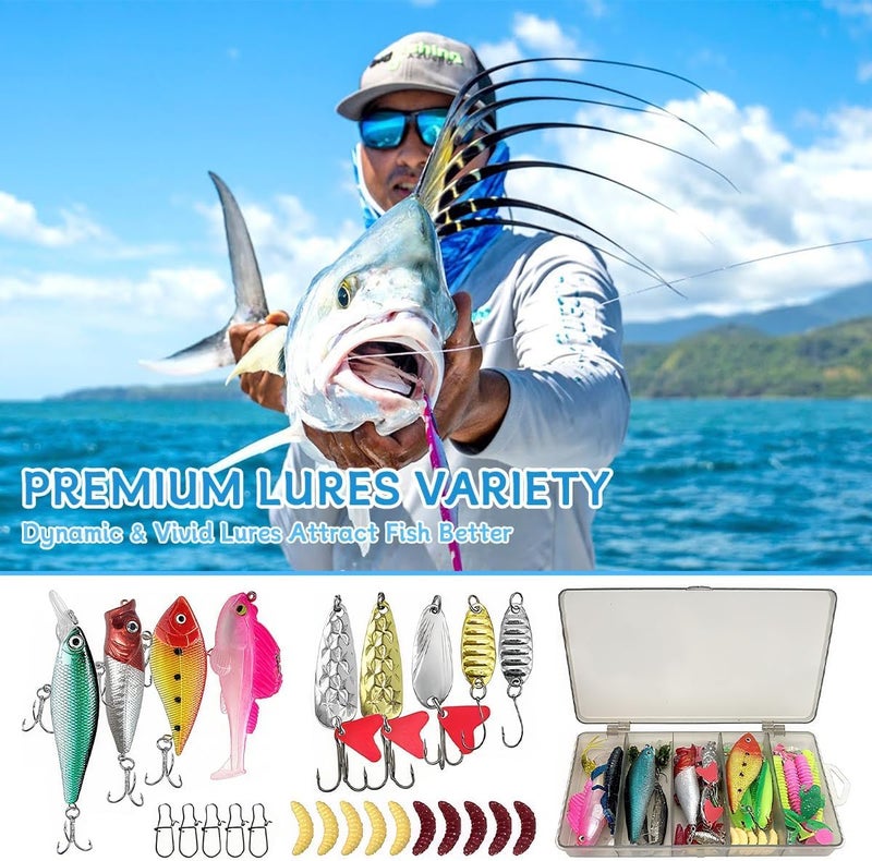 HYRAINBOW 133 PCS Fishing Lures Kit with Tackle Box - Crankbaits, Hooks, Jigs, and More - Image 4