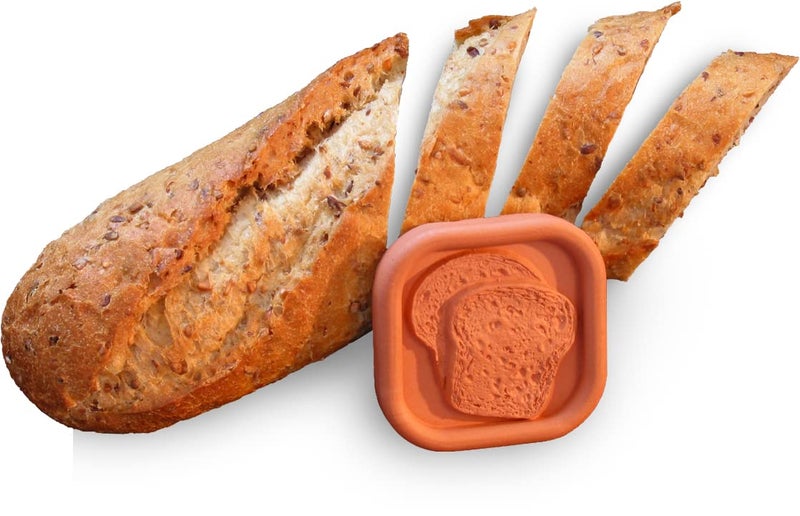 JBK Pottery Terracotta Bread Saver for Homemade Loaf Sourdough Bagels Baked Goods Stone Disc Fresh Keeper Softener Loaf Buddy to Keep Bread Longer Ideal for Kitchen Bakery Panera Style
