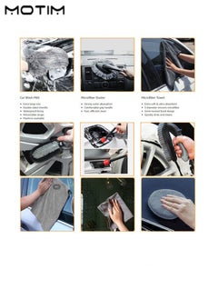Motim 10 Pieces Car Car Care Kit Cleaning Kit for Car Bike Home and Multi Purpose Cleaning  - Image 2