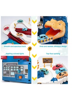Y&D Car Racing Track for Children, Adventure Toy Dinosaur Climbing Hills Motor with 4 Cars Colourful Vehicles Construction Play Set  - Image 3