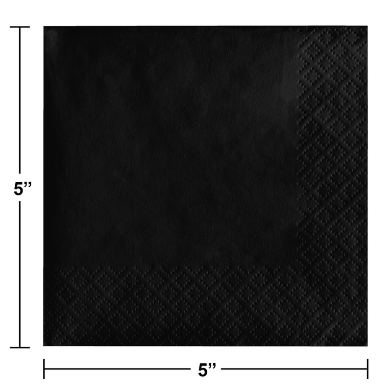 Creative Converting Touch of Color 200 Count 2-Ply Paper Beverage Napkins, Black Velvet - Image 3