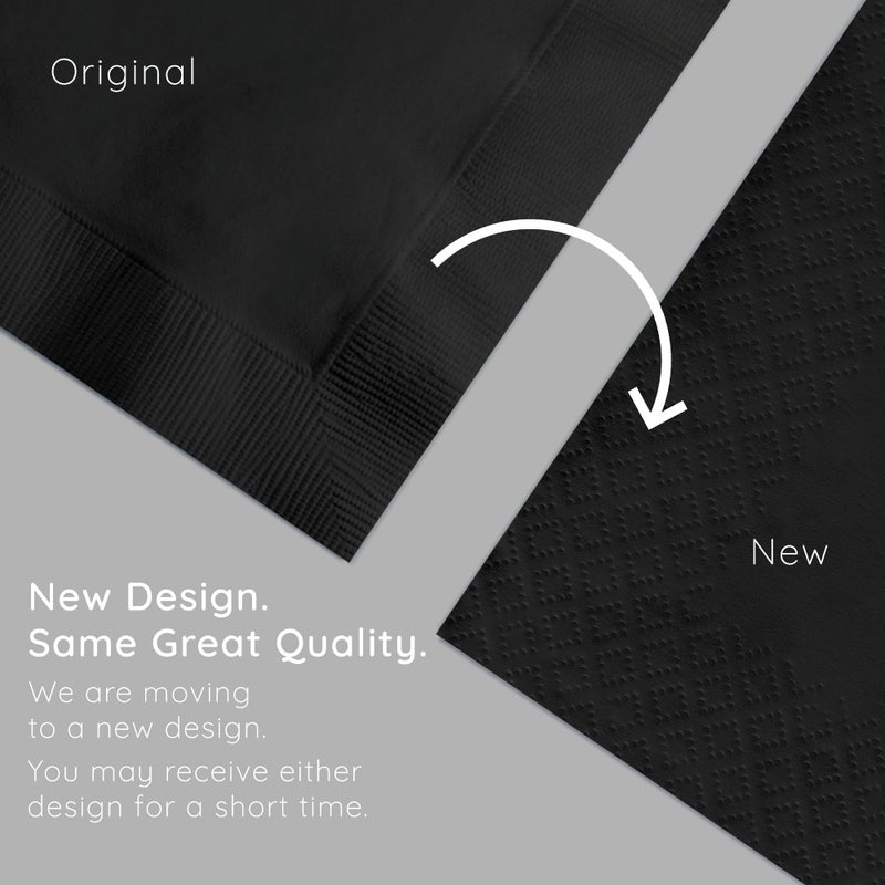 Creative Converting Touch of Color 200 Count 2-Ply Paper Beverage Napkins, Black Velvet - Image 5