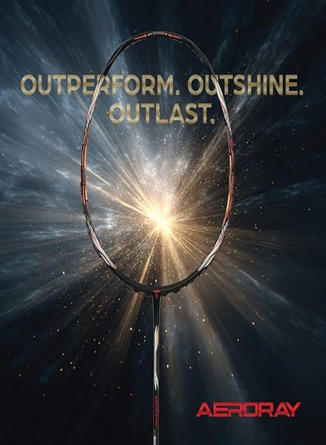 TANSO Black Aeroray Strung Professional Badminton Racket (35 Lbs Tension, 6.5mm Ultra Slim Solid Shaft, Recommended by Padukone School of Badminton) - Image 3