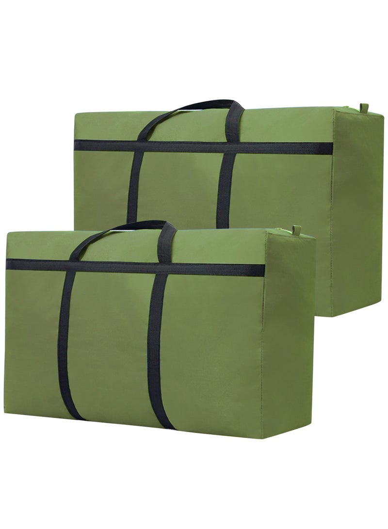 HomarKet 2 Pack Extra Large Moving Bags with Strong Zippers & Carrying Handles, Storage Bags Storage Totes for Clothes, Moving Supplies, Space Saving Oversized Storage Bag Organizer for Moving,Traveling (154L)  - Image 1