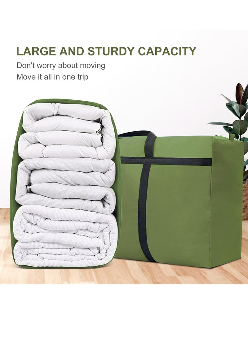 HomarKet 2 Pack Extra Large Moving Bags with Strong Zippers & Carrying Handles, Storage Bags Storage Totes for Clothes, Moving Supplies, Space Saving Oversized Storage Bag Organizer for Moving,Traveling (154L)  - Image 2