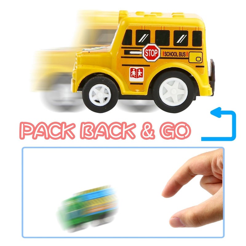 Funcorn Toys Pull Back Car, 12 Pack Assorted Mini Plastic Vehicle Set, Pull Back Truck and Car Toys for Boys Kids Toddler Party Favors,Die Cast Car Toy Play Set - Image 3