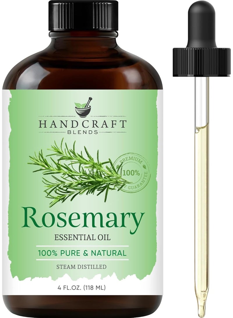 Handcraft Rosemary Essential Oil - 100% Pure and Natural - Premium Therapeutic Grade with Premium Glass Dropper - Huge 4 fl. Oz