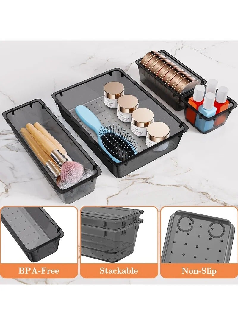 rayze 25 PCS Plastic Drawer Organizer Set, 4-Size Versatile Organizer Trays & storage Bins for Makeup, Jewelry, and Gadgets in Bathroom, Bedroom and Office - Image 2