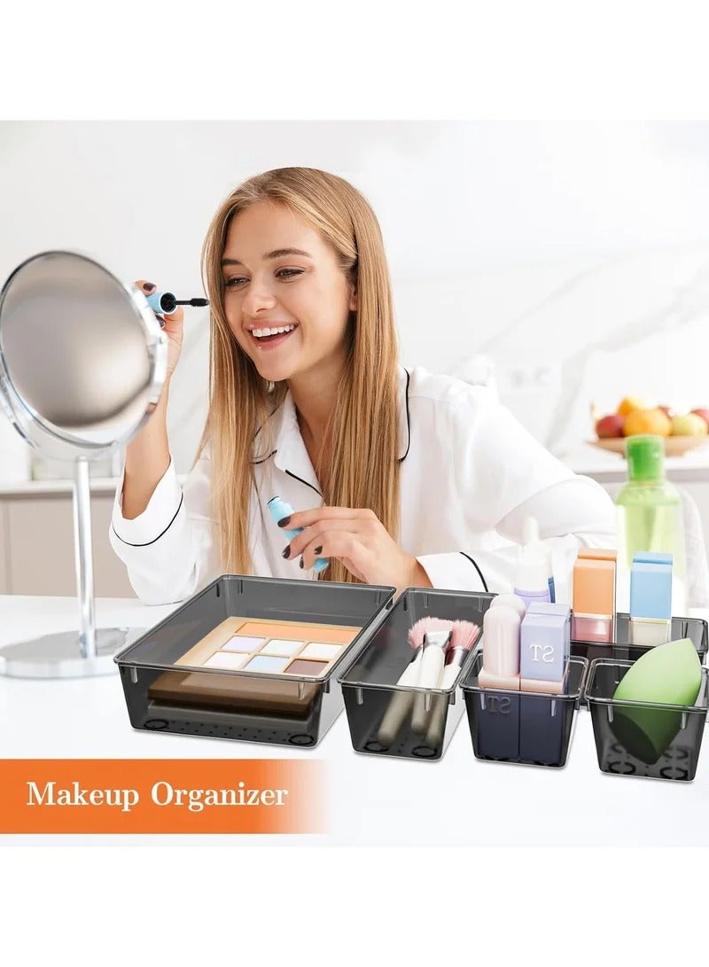 rayze 25 PCS Plastic Drawer Organizer Set, 4-Size Versatile Organizer Trays & storage Bins for Makeup, Jewelry, and Gadgets in Bathroom, Bedroom and Office - Image 5