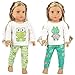 Ecore Fun 2 Sets 1618 Inch Doll Clothes Pajamas Outfits for 18 Inch Girl Doll 2 Pcs Tops 2 Pcs Pants - Image 3