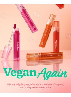 Touch in Sol Touch in Sol Vegan Again Juicy Glossy Lip Tint - High Pigmented & Glossy Korean Lip Tint - Shiny Translucent Color - Glowy Hydrated Lips, Moisturizing and Plumping, 0.13 fl.oz. (02 Smile Peach)  - Image 2