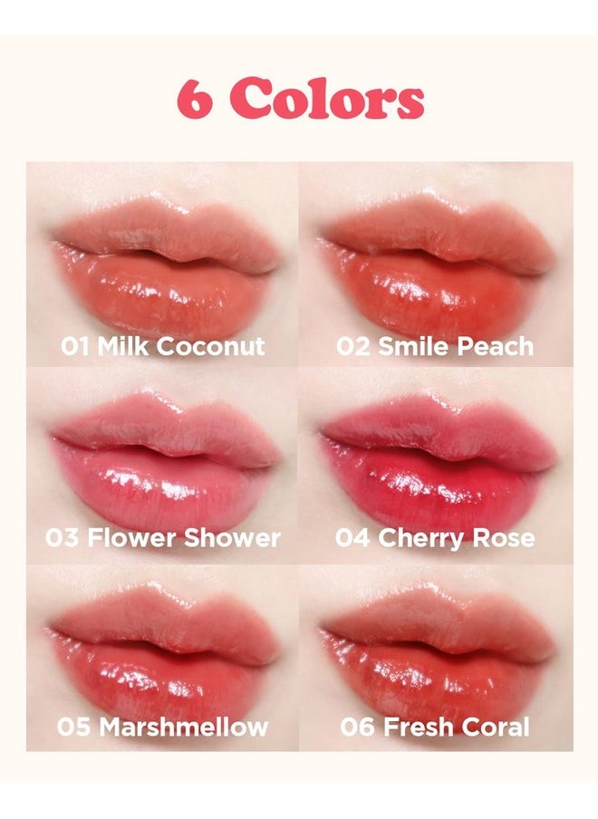 Touch in Sol - Touch in Sol Vegan Again Juicy Glossy Lip Tint - High Pigmented & Glossy Korean Lip Tint - Shiny Translucent Color - Glowy Hydrated Lips, Moisturizing and Plumping, 0.13 fl.oz. (02 Smile Peach) - Image 1