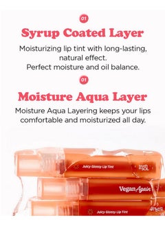 Touch in Sol Touch in Sol Vegan Again Juicy Glossy Lip Tint - High Pigmented & Glossy Korean Lip Tint - Shiny Translucent Color - Glowy Hydrated Lips, Moisturizing and Plumping, 0.13 fl.oz. (02 Smile Peach)  - Image 3