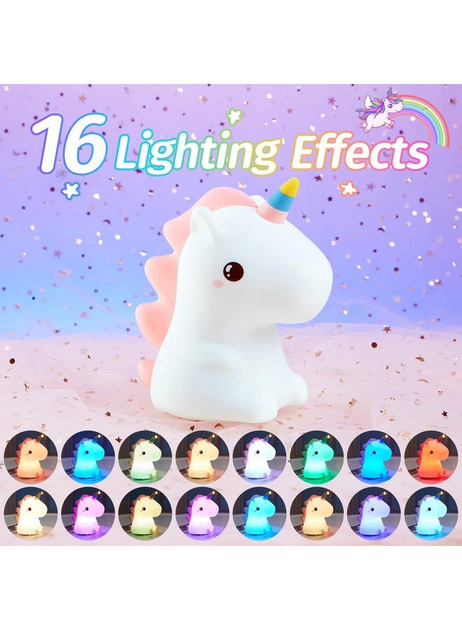 One Fire Unicorn Night Lights For Girls Bedroom16 Colors Cute Night Light For Kids Led Rechargeable Unicorn Lamp Unicorns Gifts For Girls Room Decor Silicone Baby Night Light Kids Night Light Lamp - Image 3