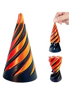 General Impossible Pyramid Passthrough Sculpture, Pass Through Pyramid Fidget Toy,3D Printed Spiral Cone, Toy Spiral Cone Fidget Toy Stress Relief Desk Toy, Pyramid Model Relax Anxiety Toy for Adult, Blue  - Image 1