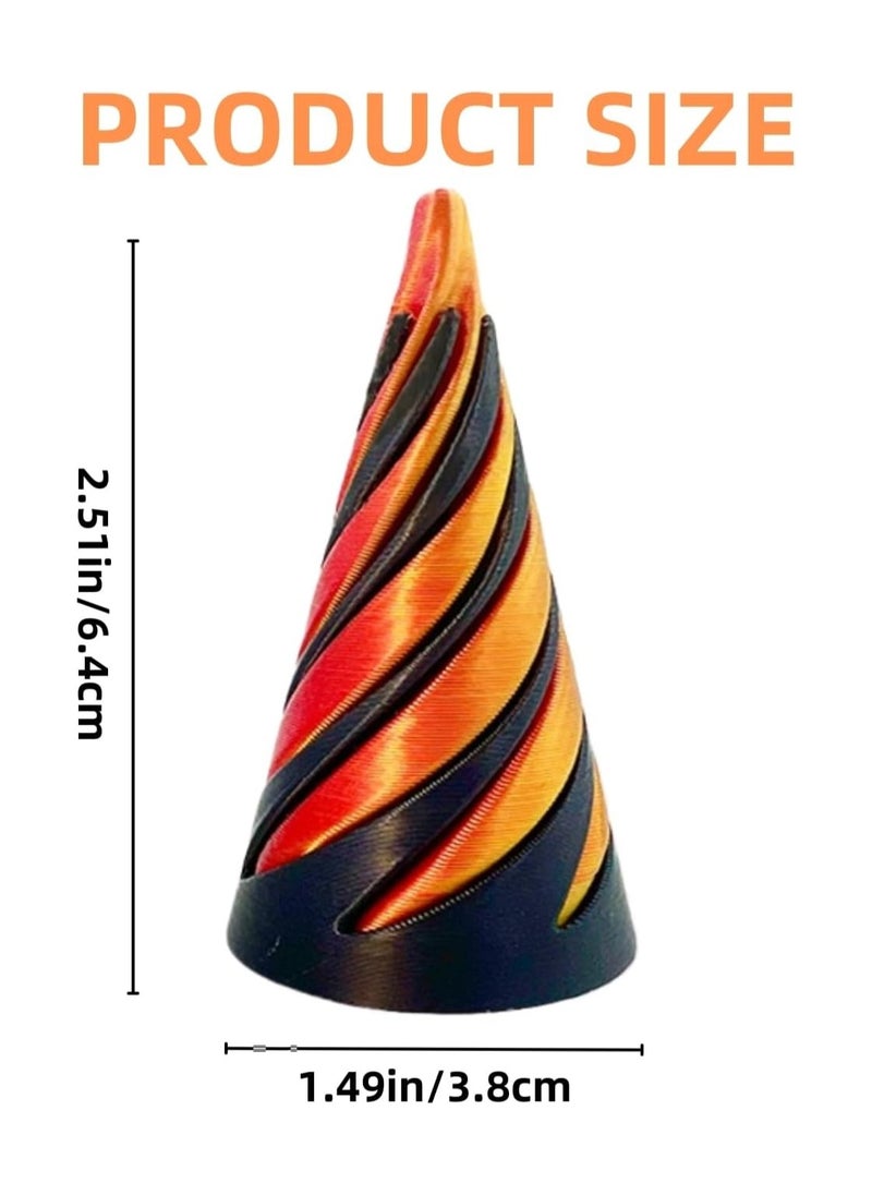 Impossible Pyramid Passthrough Sculpture, Pass Through Pyramid Fidget Toy,3D Printed Spiral Cone, Toy Spiral Cone Fidget Toy Stress Relief Desk Toy, Pyramid Model Relax Anxiety Toy for Adult, Blue