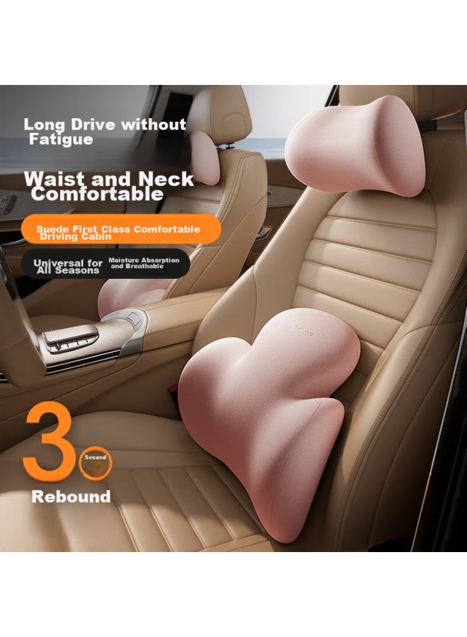 helloleiboo oleiboo Car Headrest And Lumbar Support Set, Neck Pillow And Back Cushion For Vehicles, Universal Memory Foam Seat Backrest Pillow - Image 1