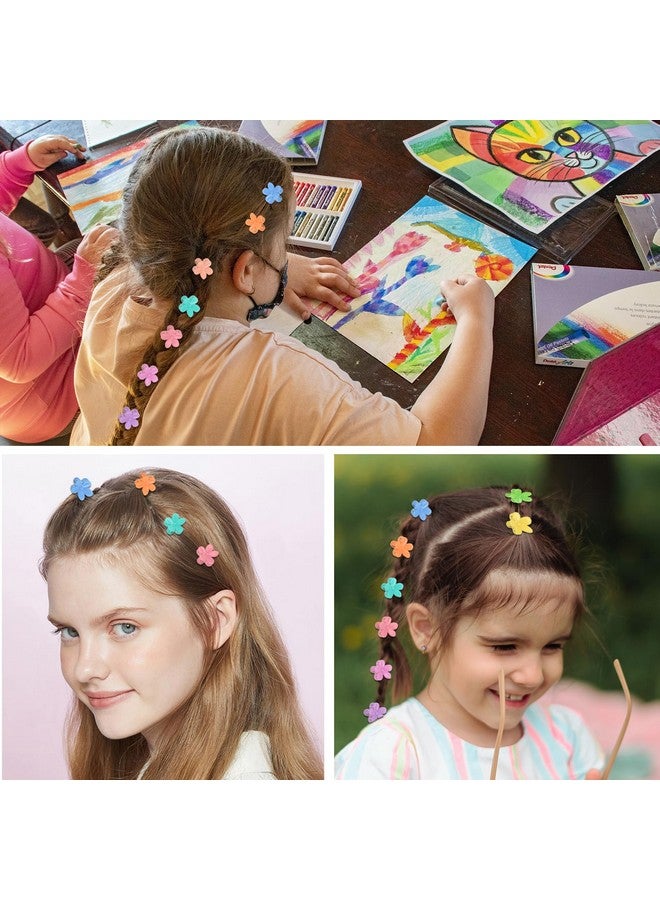 YISSION 200Pcs Mini Flower Hair Clips For Girls Small Hair Clips Cute Flower Hair Claw Clips Toddler Baby Kids Hair Clips Flower Clips For Hair 90S Y2K Hair Accessories For Girls Women Random Color - Image 3