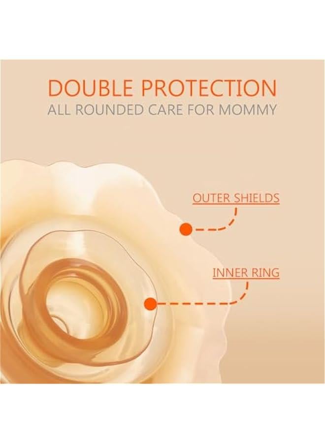 Nipple Shields for Nursing Newborn - 2 Packs - Silicone Breast Shields Nursing Caps for Breastfeeding Baby and Mommy Breast Shell, Orange - Image 3