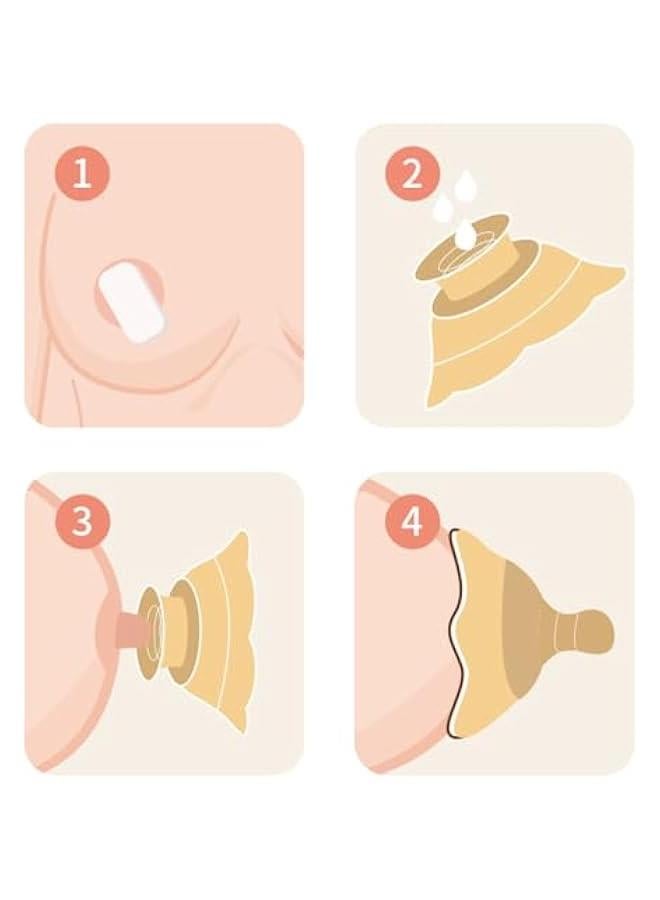 Nipple Shields for Nursing Newborn - 2 Packs - Silicone Breast Shields Nursing Caps for Breastfeeding Baby and Mommy Breast Shell, Orange - Image 4