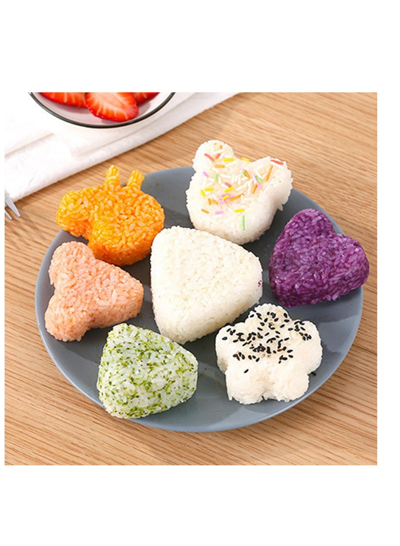 SOLARAE Rice Ball Mold, 8 Pcs Onigiri Mold Set, Rice Ball Maker Shake, Sushi Making Kit, Triangle Rice Ball Maker Sushi Mold Maker Press for Kids Lunch Bento and Home DIY - Image 2