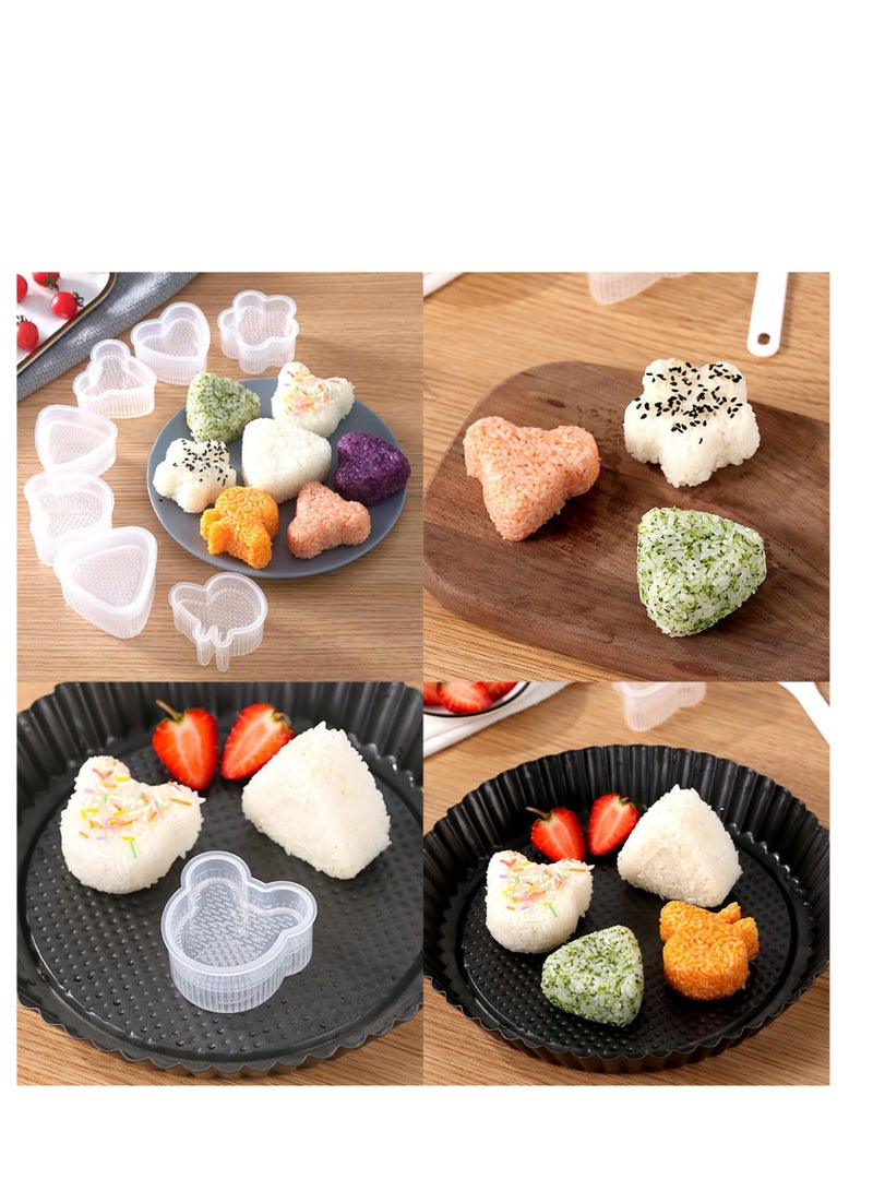 SOLARAE Rice Ball Mold, 8 Pcs Onigiri Mold Set, Rice Ball Maker Shake, Sushi Making Kit, Triangle Rice Ball Maker Sushi Mold Maker Press for Kids Lunch Bento and Home DIY - Image 3