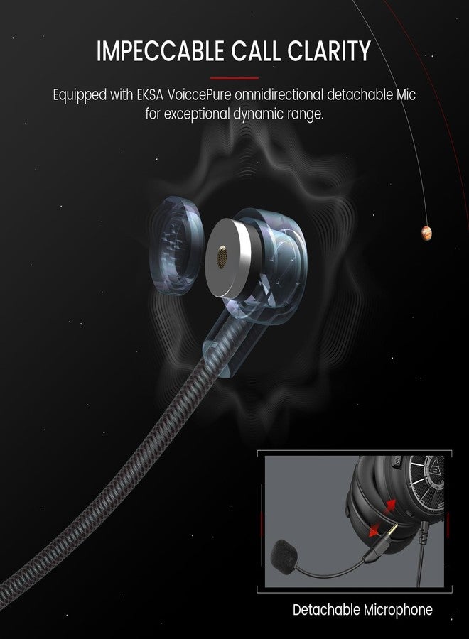 EKSA سماعة ألعاب EKSA مع ميكروفون لجهاز PS5 و PS4 و PC و Switch، سماعات فوق الأذن مع ميكروفون قابل للفصل لإلغاء الضوضاء، محركات 50 مم، صوت محيطي ستيريو ثلاثي الأبعاد، سماعات ألعاب سلكية - هدية - Image 2