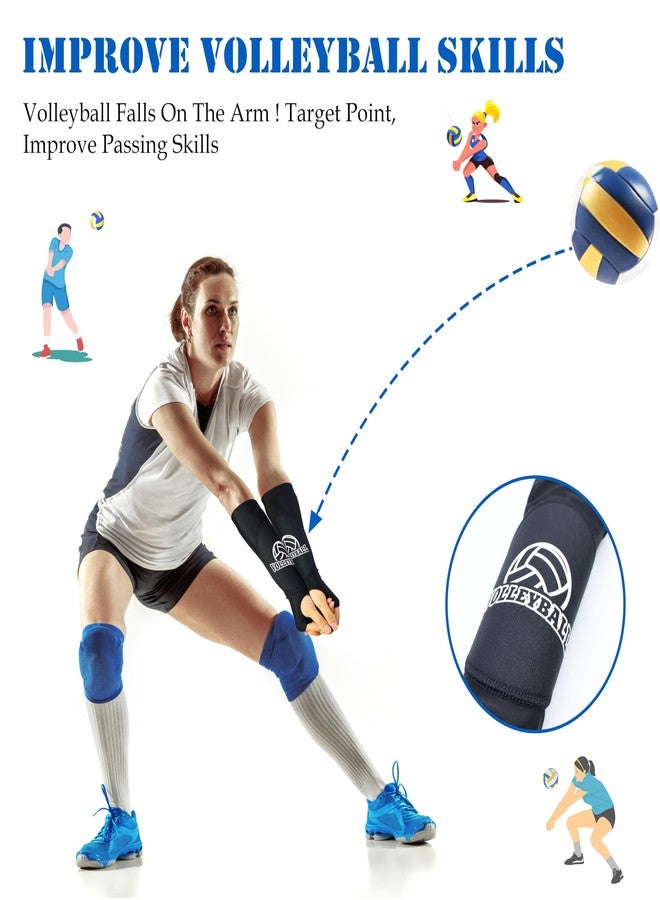 Drokenle Volleyball Arm Sleeves with Passing Protection Forearm Pads, Hitting Forearm Sleeves Padded Volleyball Sleeves with Thumb Hole for Youth Girls Kids, 1 Pair - Image 4