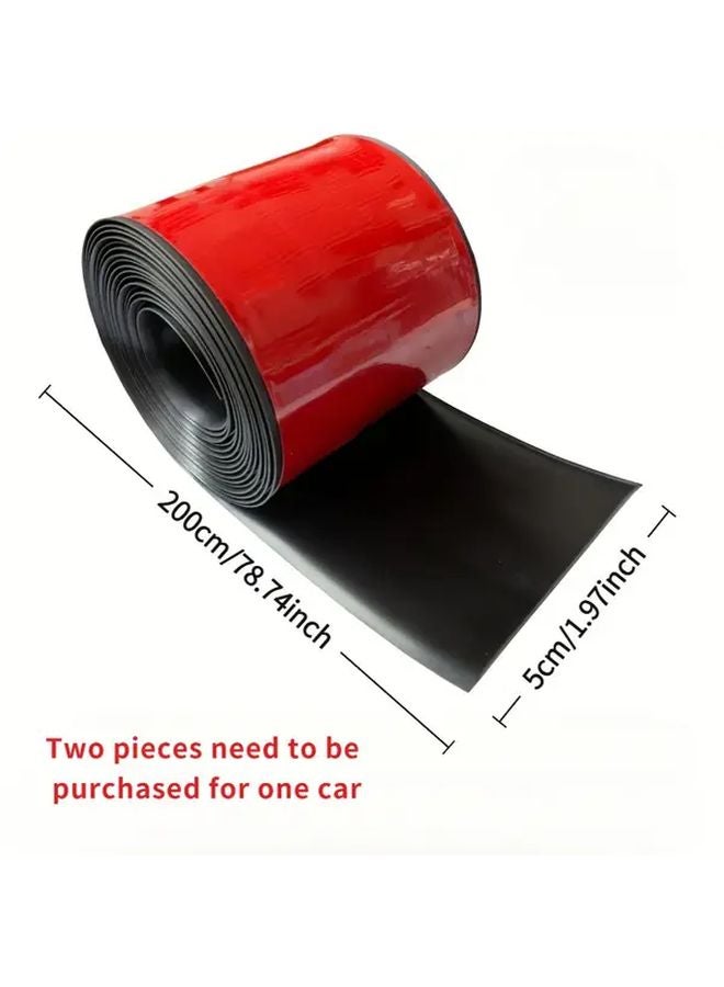 Black 78 74 Inch Car Door Edge Guard Scratch Protection Adhesive PVC Rubber Matte Finish - Image 3
