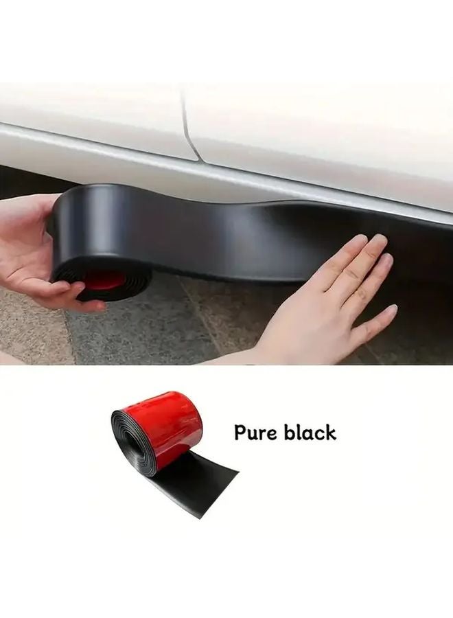 Black 78 74 Inch Car Door Edge Guard Scratch Protection Adhesive PVC Rubber Matte Finish - Image 1