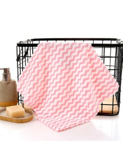 Generic Super Absorbent Microfiber Non Stick Oil Anti-grease Efficient Washing Dish Dirt Cleaning Kitchen Towel - 5pcs (Random Colors)  - Image 3