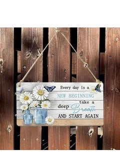 Oasisgalore 1PCS Inspirational Quote Wall Hanging.Inspirational Daisy Hanging Decor.Faux Wood,Horizontal Wall Art for Home,Office.  - Image 3
