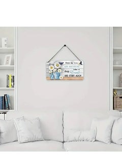 Oasisgalore 1PCS Inspirational Quote Wall Hanging.Inspirational Daisy Hanging Decor.Faux Wood,Horizontal Wall Art for Home,Office.  - Image 4