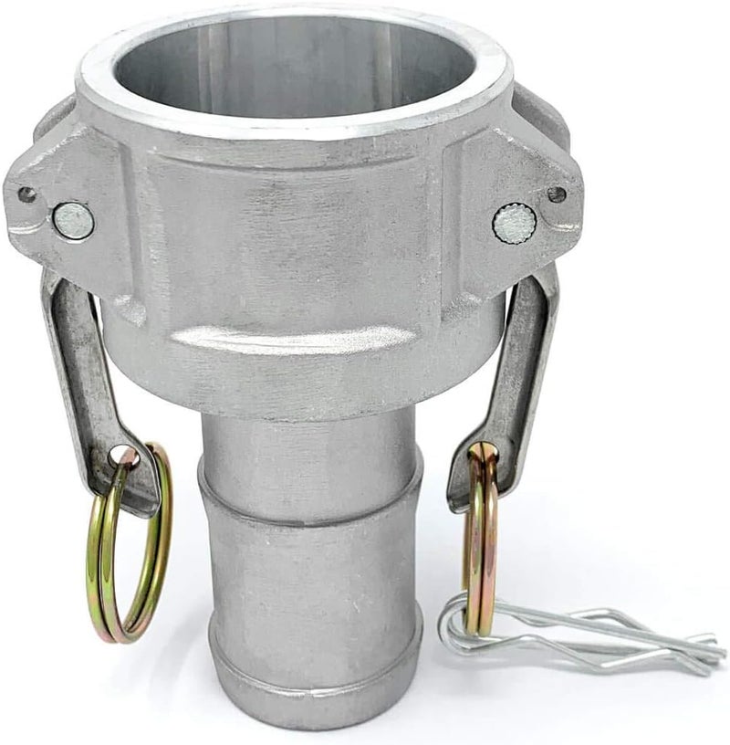 Gloxco Aluminum Type C Cam and Groove Hose Fitting, 1-1/2" Female Camlock x 1-1/2" Hose Shank (CAM-15-C-AL) - Image 1