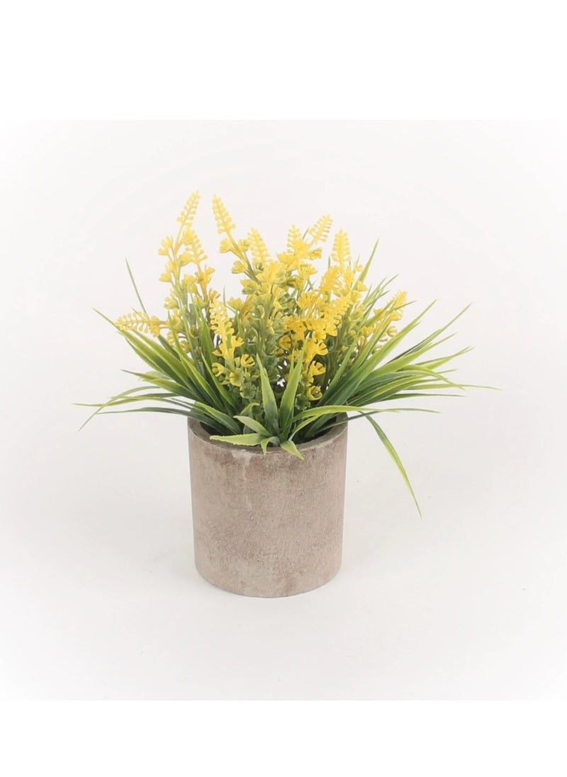 Generic Artificial Potted Lavender Plants – 2 Pack Realistic Yellow Faux Plants for Home Decor, 8-Inch Small Plastic Houseplants for Bathroom, Office, Bedroom, Farmhouse Aesthetic 