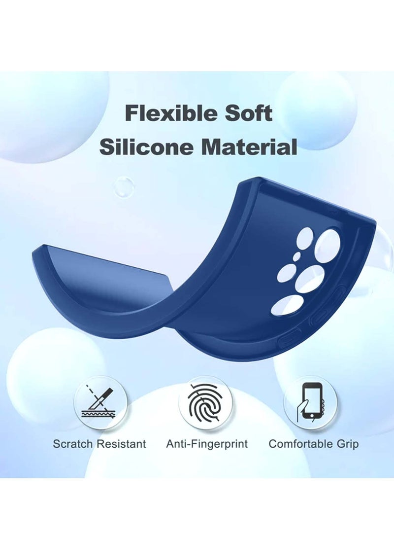 دبليو تيك سامسونج جالاكسي S24 الترا 5G 2024 غطاء حماية من السيليكون السائل الناعم الفاخر لهاتف  باللون الأزرق الداكن - Image 3