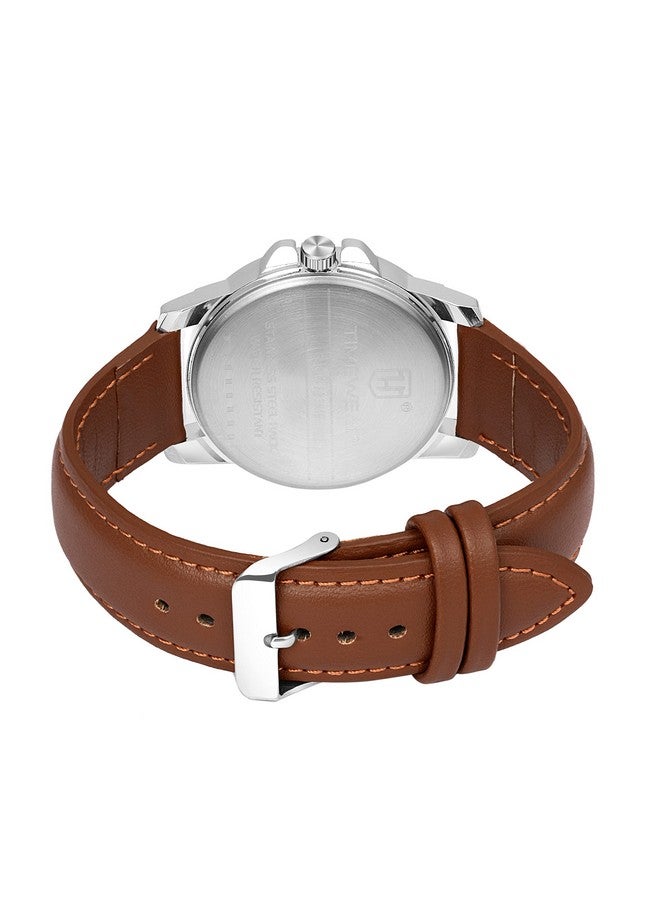 TIMEWEAR Analog New Track Number Dial Day Date Functioning Brown Leather Strap Watch for Men - Image 5