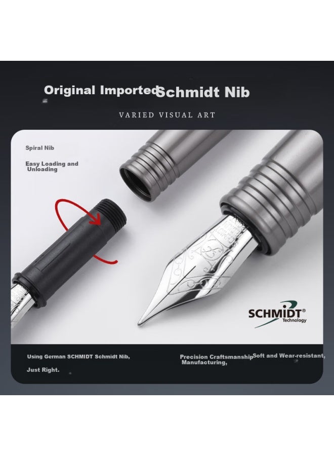 Vva Graduation Gift Schmidt Calligraphy Pen High-end Gift Box Adult Signature Pen High Appearance Value Birthday Gift Knight Series Dark Green Silver Clip 0.5mm - Image 3
