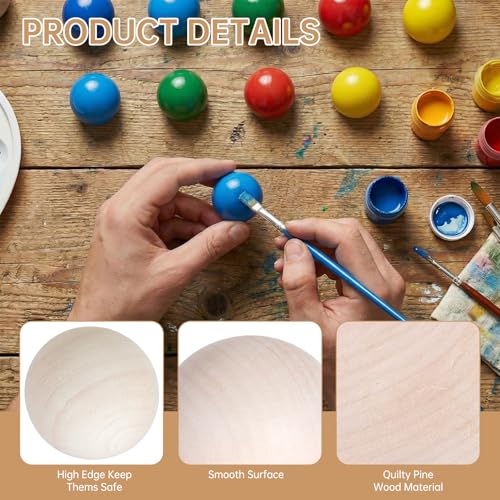 PONGJA 1 inch Wooden Balls, 60PCS Unfinished Round Wood Balls, 25mm Small Natural Wooden Balls for Crafts and DIY Decorative Projects - Image 5