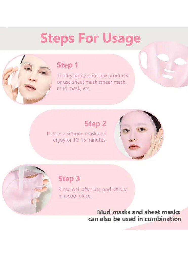 Rozino 3pcs Silicone Moisturizing Set - Reusable Facial Mask Cover, Non-Slip Gloves, and Socks for Enhanced Skin Care, Prevents Evaporation, Ideal for Daily Hand and Foot Care Routine - Image 3