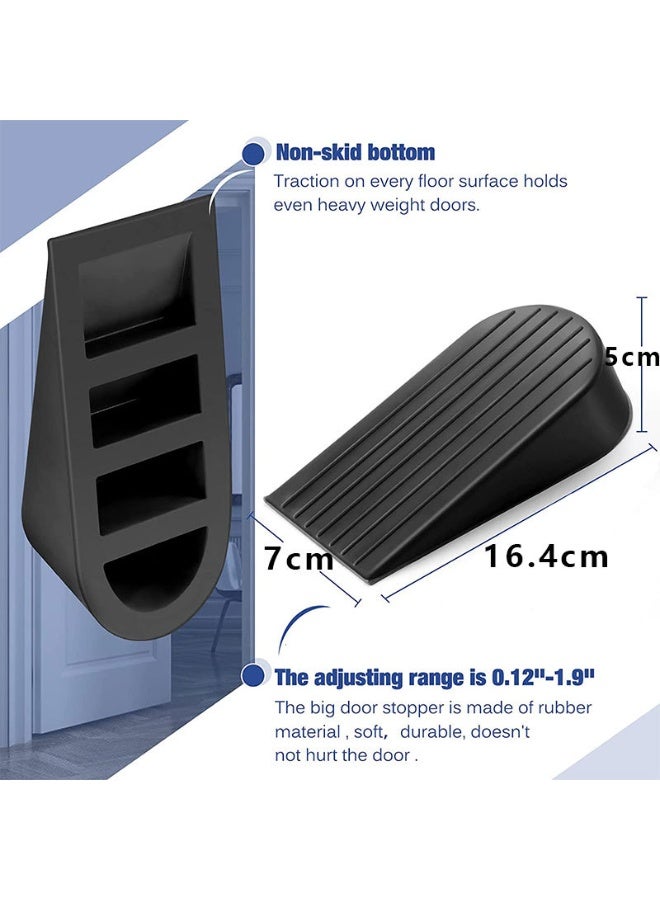2 Pack Heavy Duty Rubber Door Stoppers with Anti Slip Ridges for Superior Stability and Enhanced Safety in Home and Office - Image 3