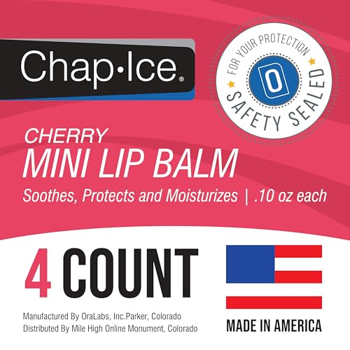 Chap Ice Lot of 4 Oralabs Chap Ice Cherry Lip Balm Mini Cute Bonus Pack … - Image 5