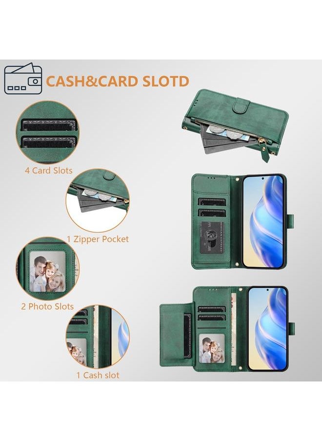erorex - Case For Motorola One 5G Ace 2021 Multi-Card Slots Zipper Wallet Leather Phone Case - Image 1
