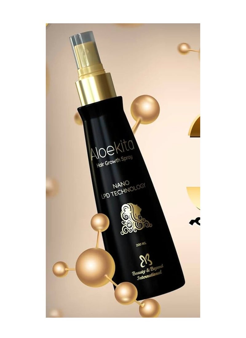 Aloekita - Hair Growth Spray Black 200ml - Image 1