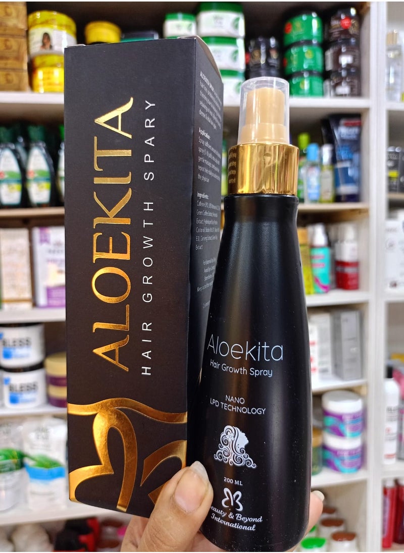Aloekita - Hair Growth Spray Black 200ml - Image 1